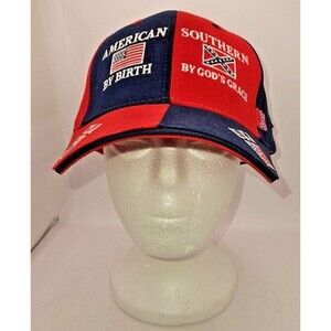 VTG American By Birth Southern By The Grace Of God Men's Rebel CAP HAT DECKY